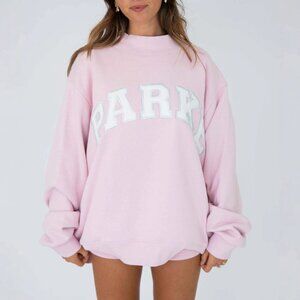 Parke Light Pink Mock Neck Sweatshirt with ARKE Lettering